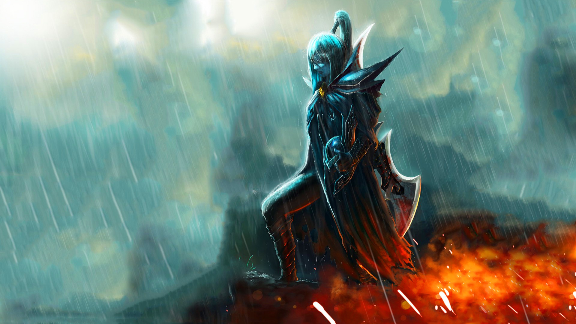 phantom assassin wallpaper,cg kunstwerk,pferd,ritter,erfundener charakter,illustration