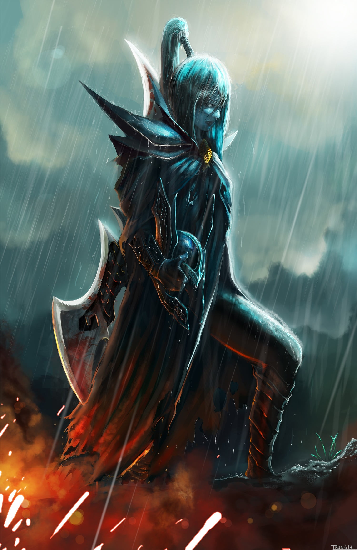 phantom assassin wallpaper,cg artwork,mythology,demon,warlord,knight