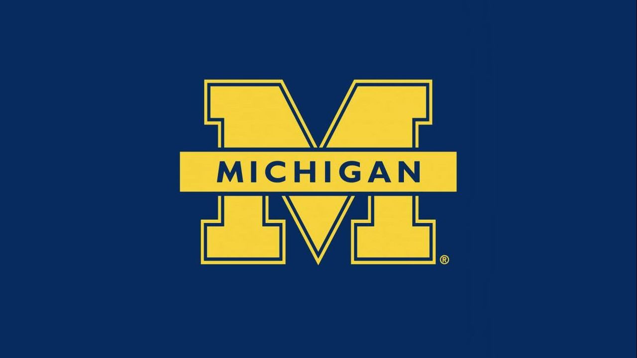 universität von michigan tapete,text,schriftart,gelb,elektrisches blau,grafik