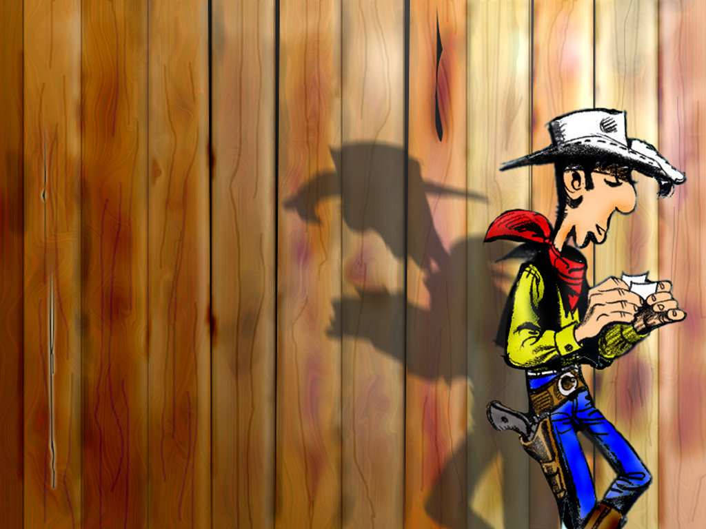 lucky luke wallpaper,cartoon,animated cartoon,animation,anime,illustration