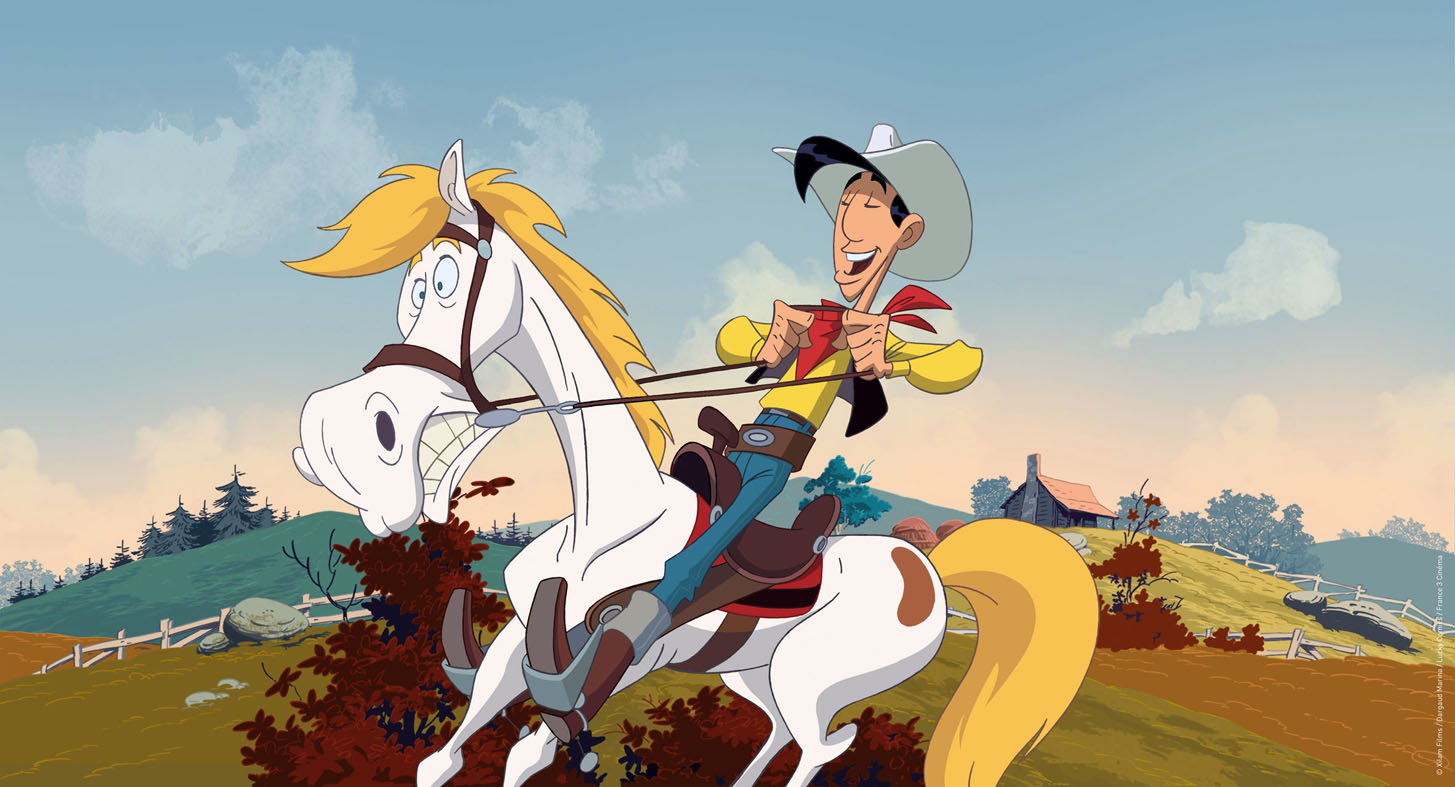 lucky luke wallpaper,animated cartoon,cartoon,animation,illustration,art