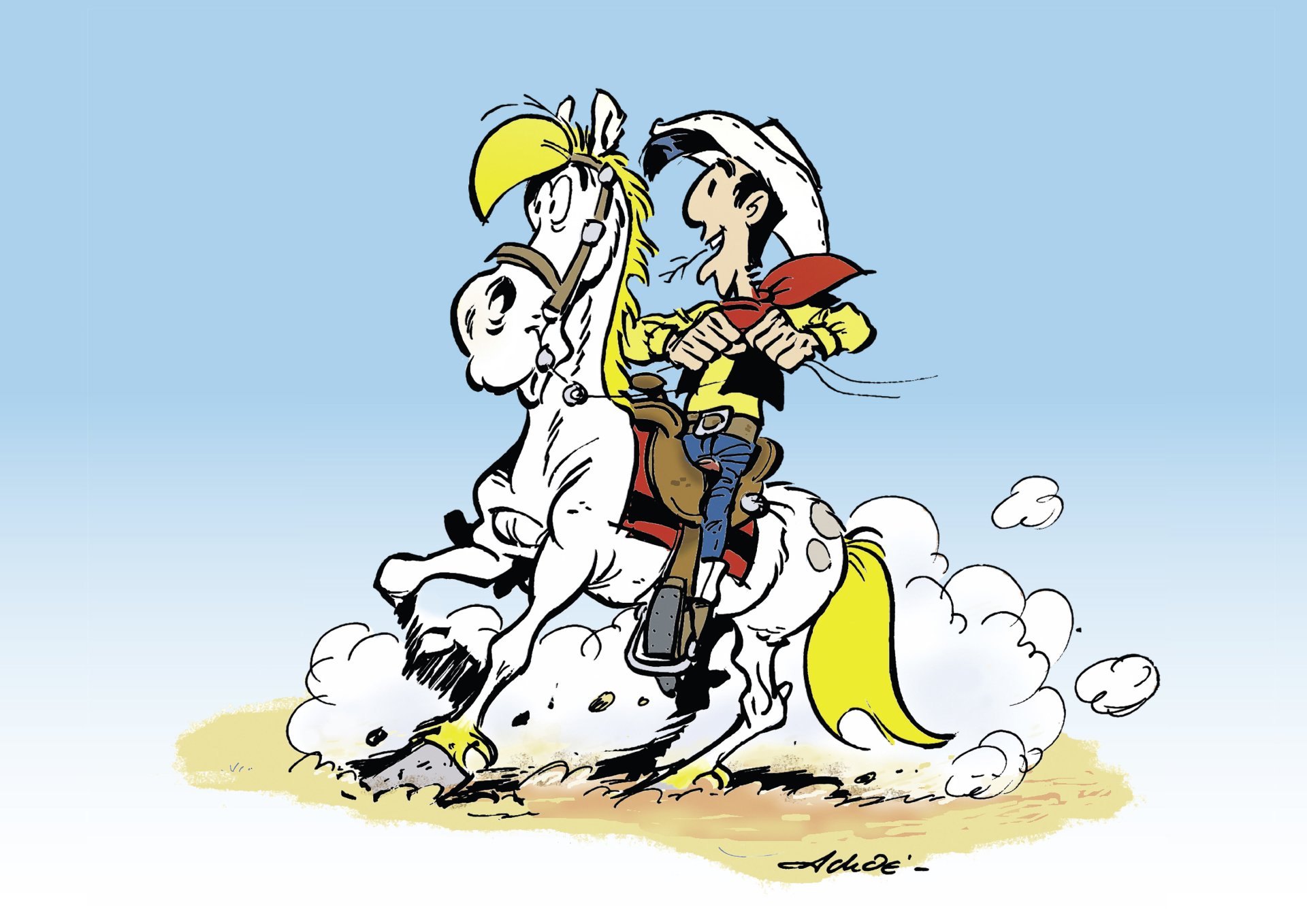 lucky luke fondo de pantalla,dibujos animados,ilustración,clipart,dibujos animados,dibujo