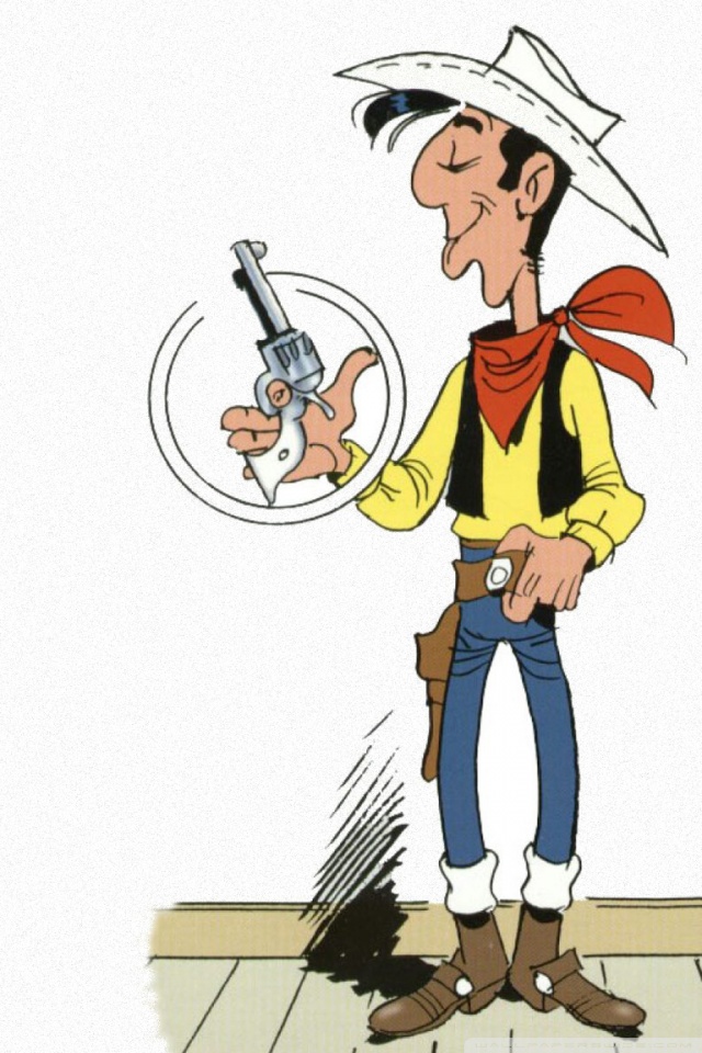 lucky luke wallpaper,cartoon,animated cartoon,illustration,clip art,animation