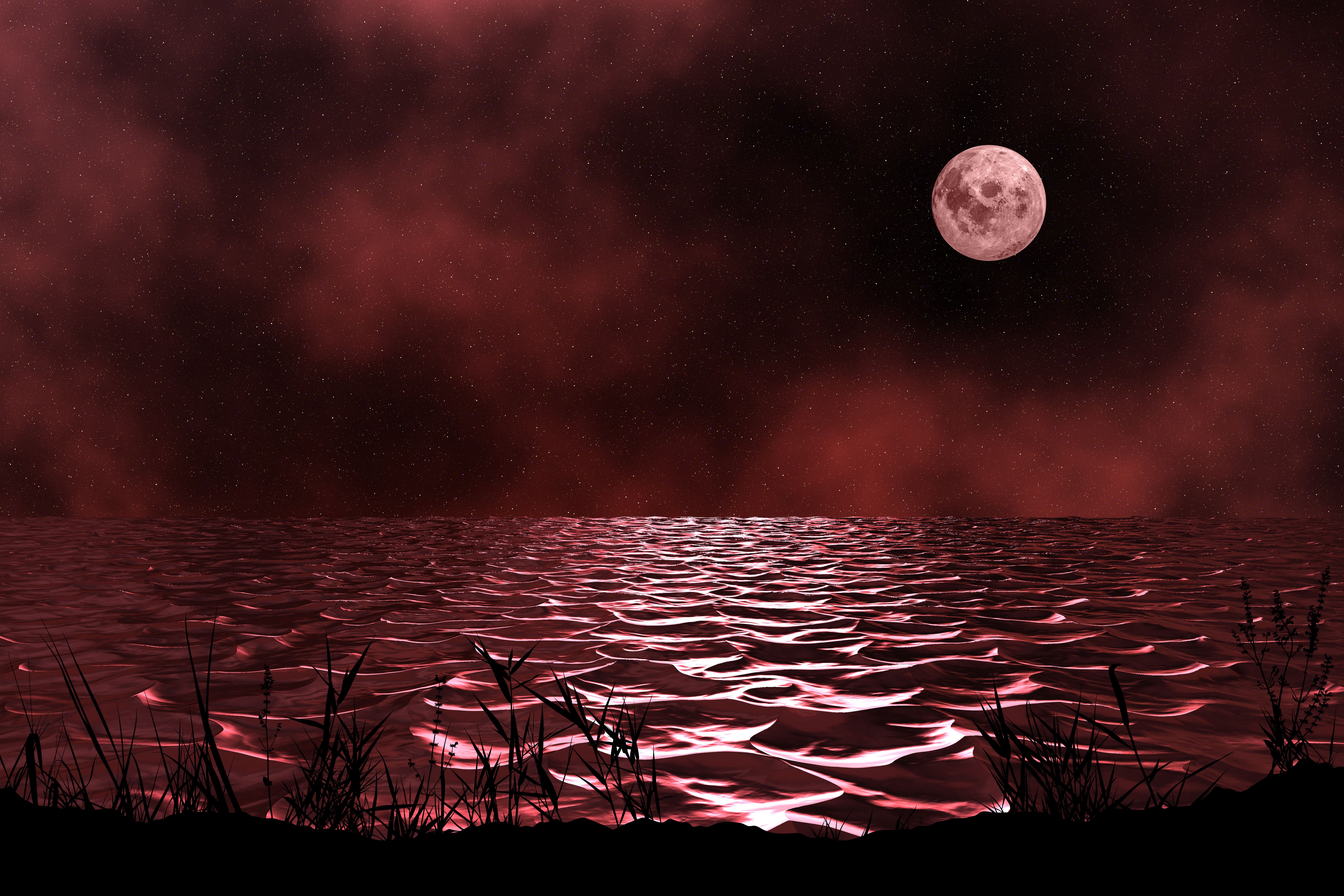 dim wallpaper,sky,nature,moon,red,light