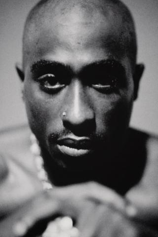 2pac live wallpaper,cara,fotografía,frente,en blanco y negro,mandíbula