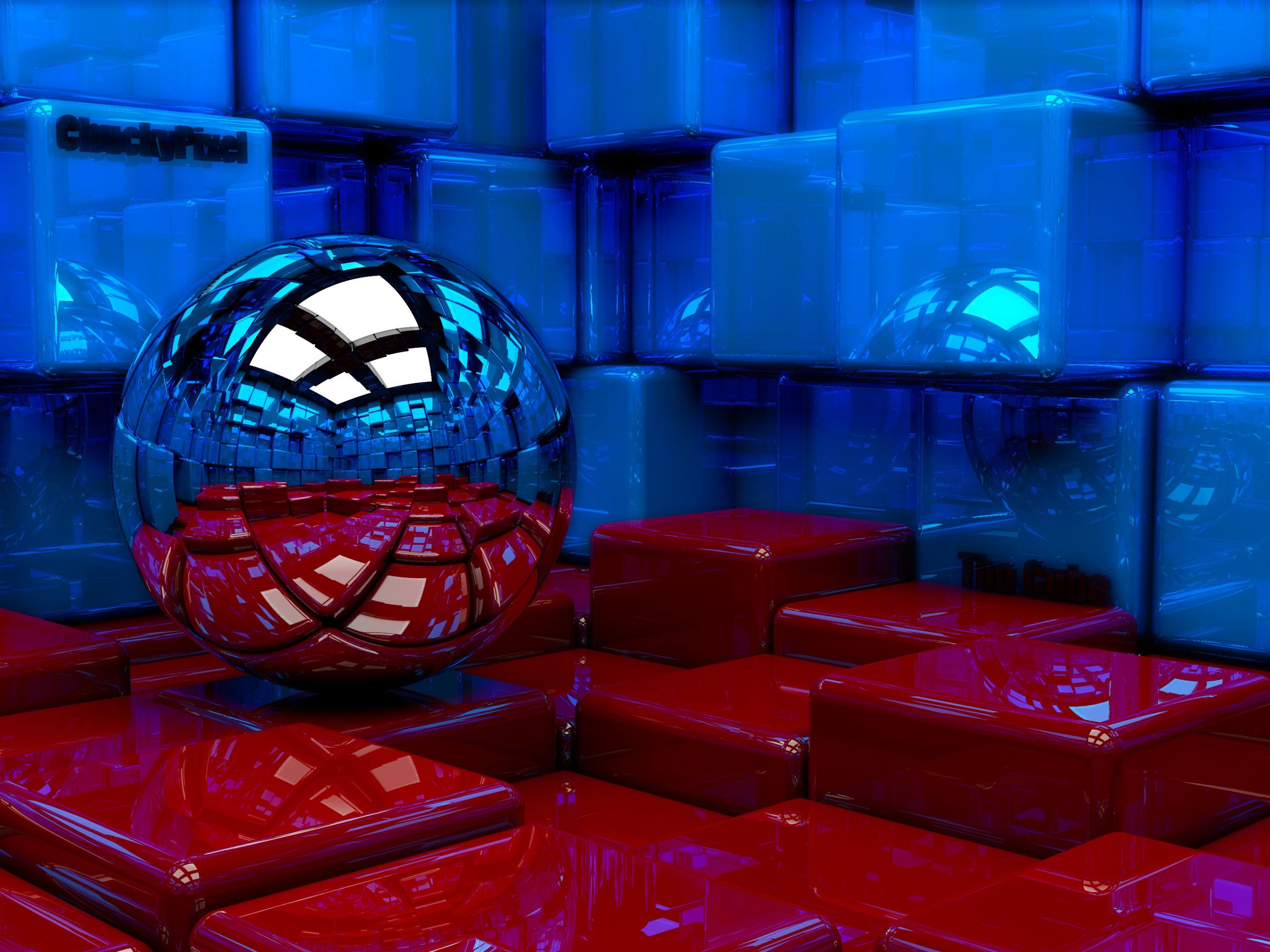 2732 x 2048 wallpaper,blue,red,light,sphere,ball