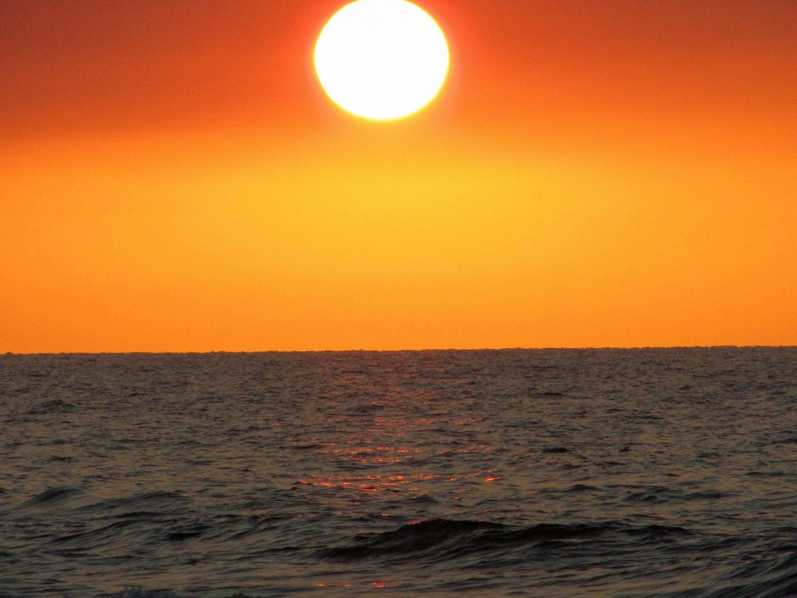 2732x2048 fond d'écran,horizon,ciel,le coucher du soleil,mer,soleil