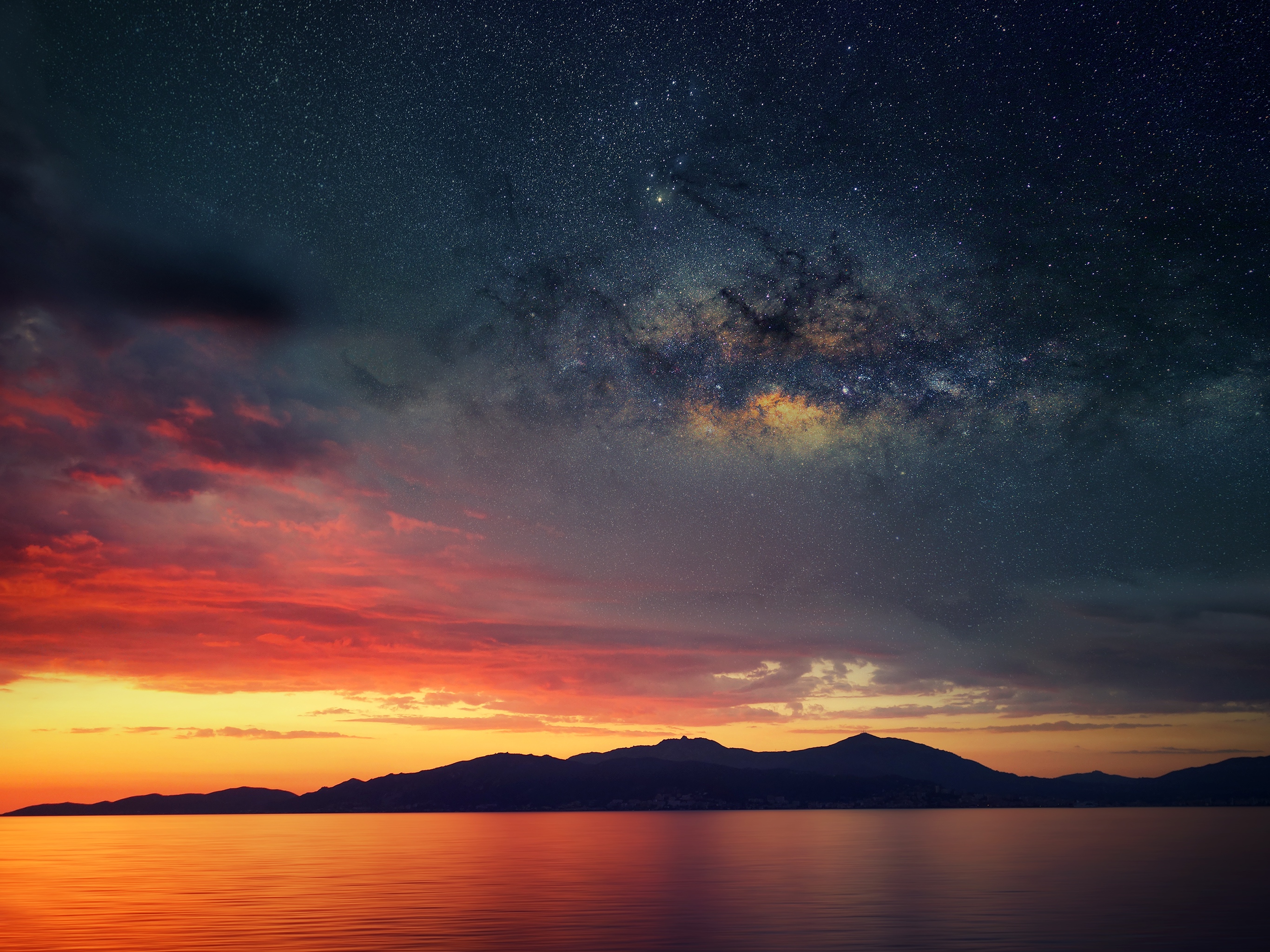 fondo de pantalla 4k ipad,cielo,resplandor crepuscular,horizonte,nube,naturaleza