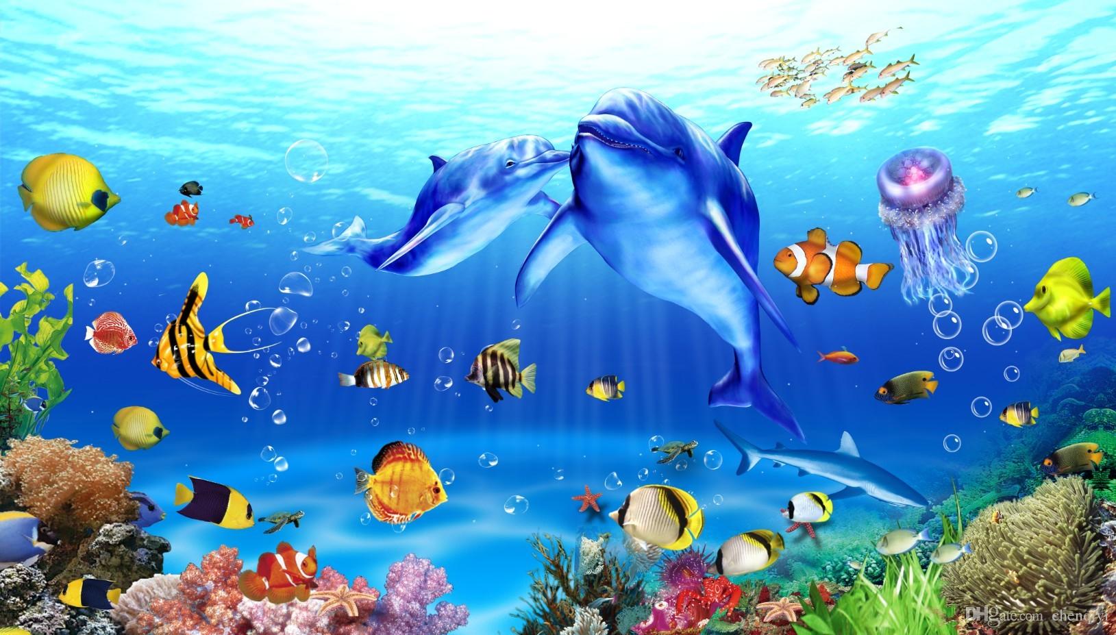 3d sea wallpaper,marine biology,underwater,fish,coral reef fish,organism