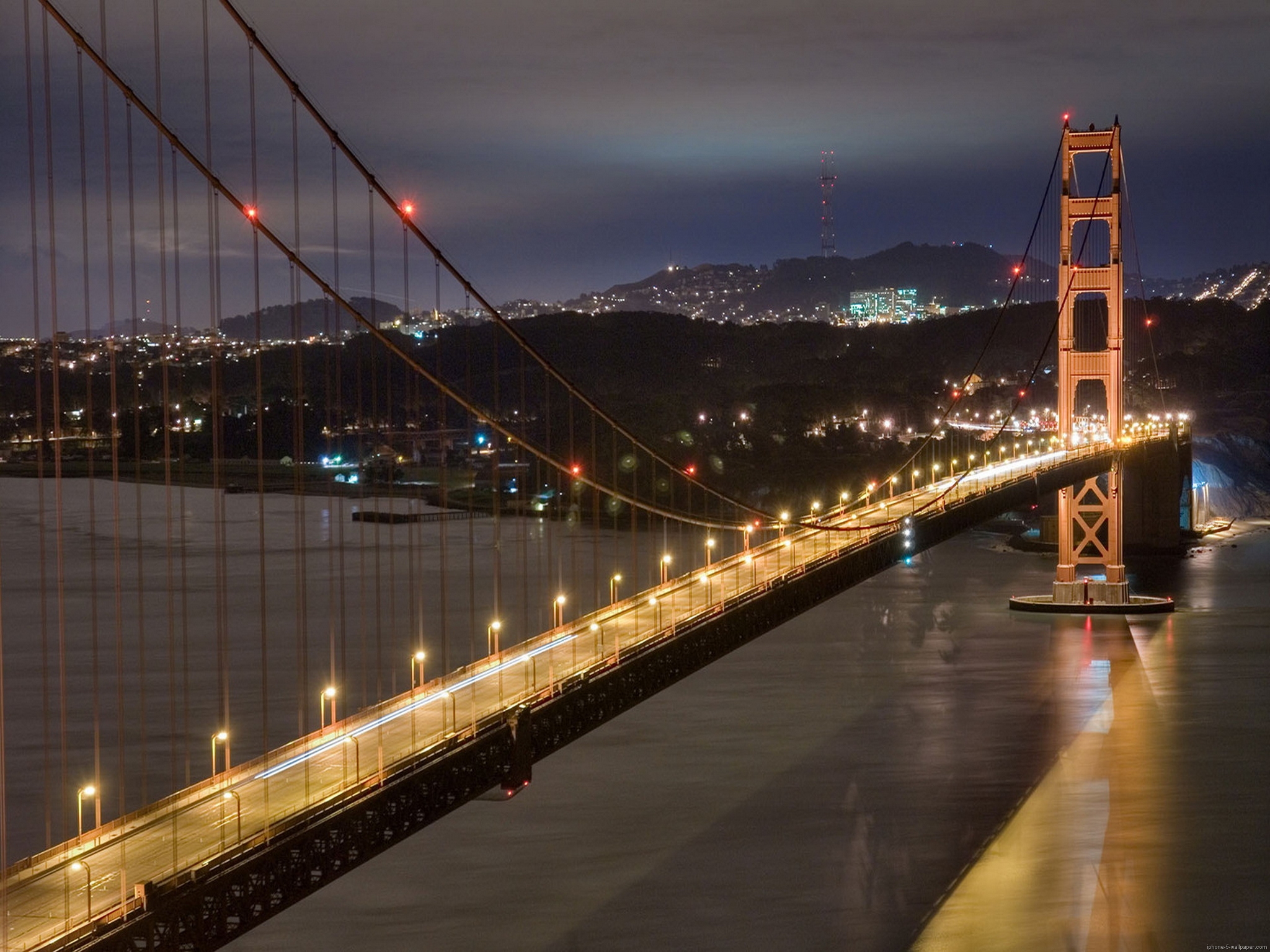 hd ipad wallpapers 2048x1536,cable stayed bridge,bridge,suspension bridge,fixed link,night