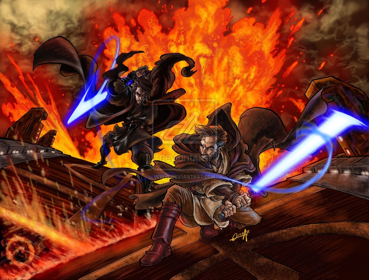 anakin vs obi wan wallpaper,action adventure game,games,dragon,cg artwork,pc game