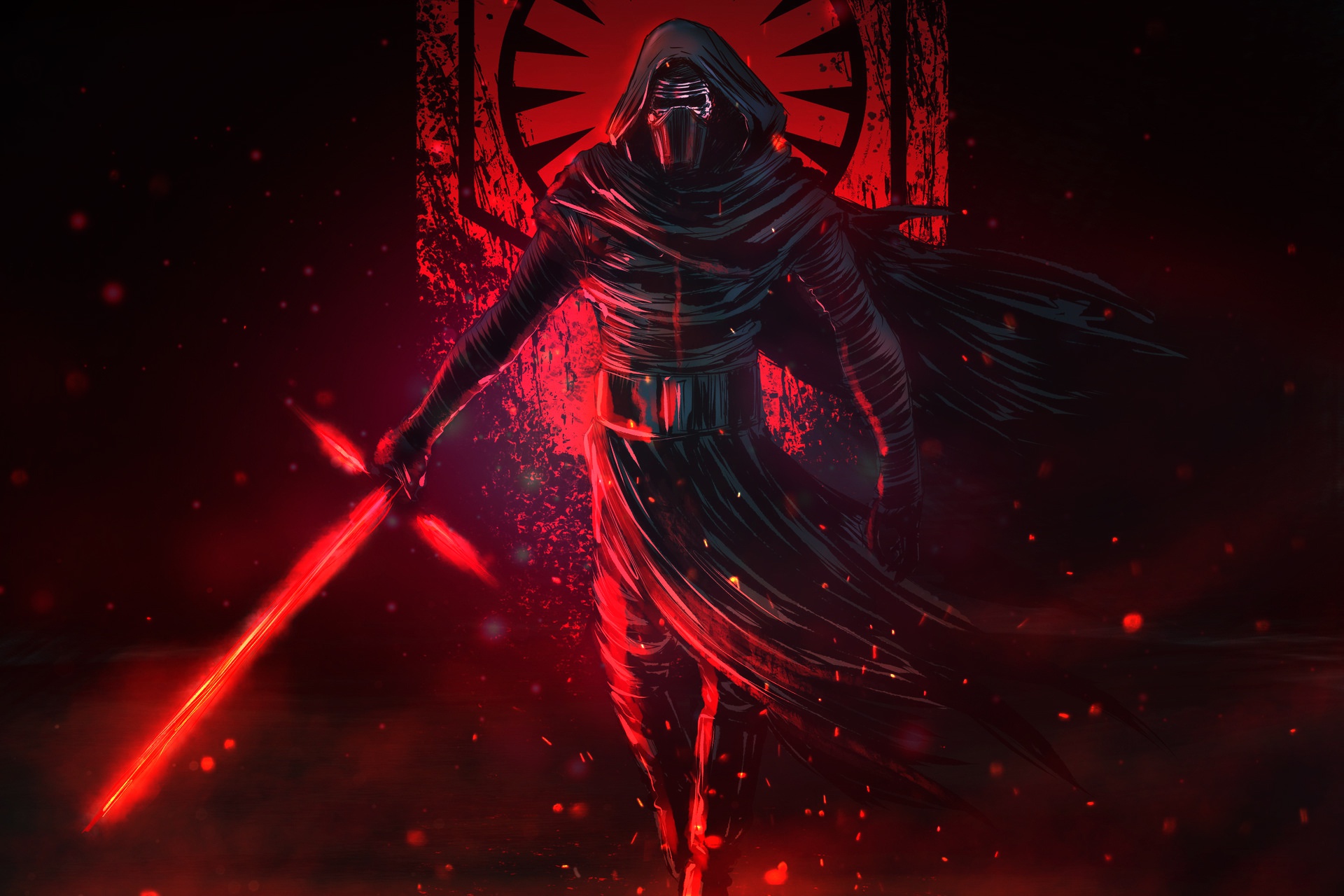 star wars laptop wallpaper,red,light,cg artwork,darkness,illustration