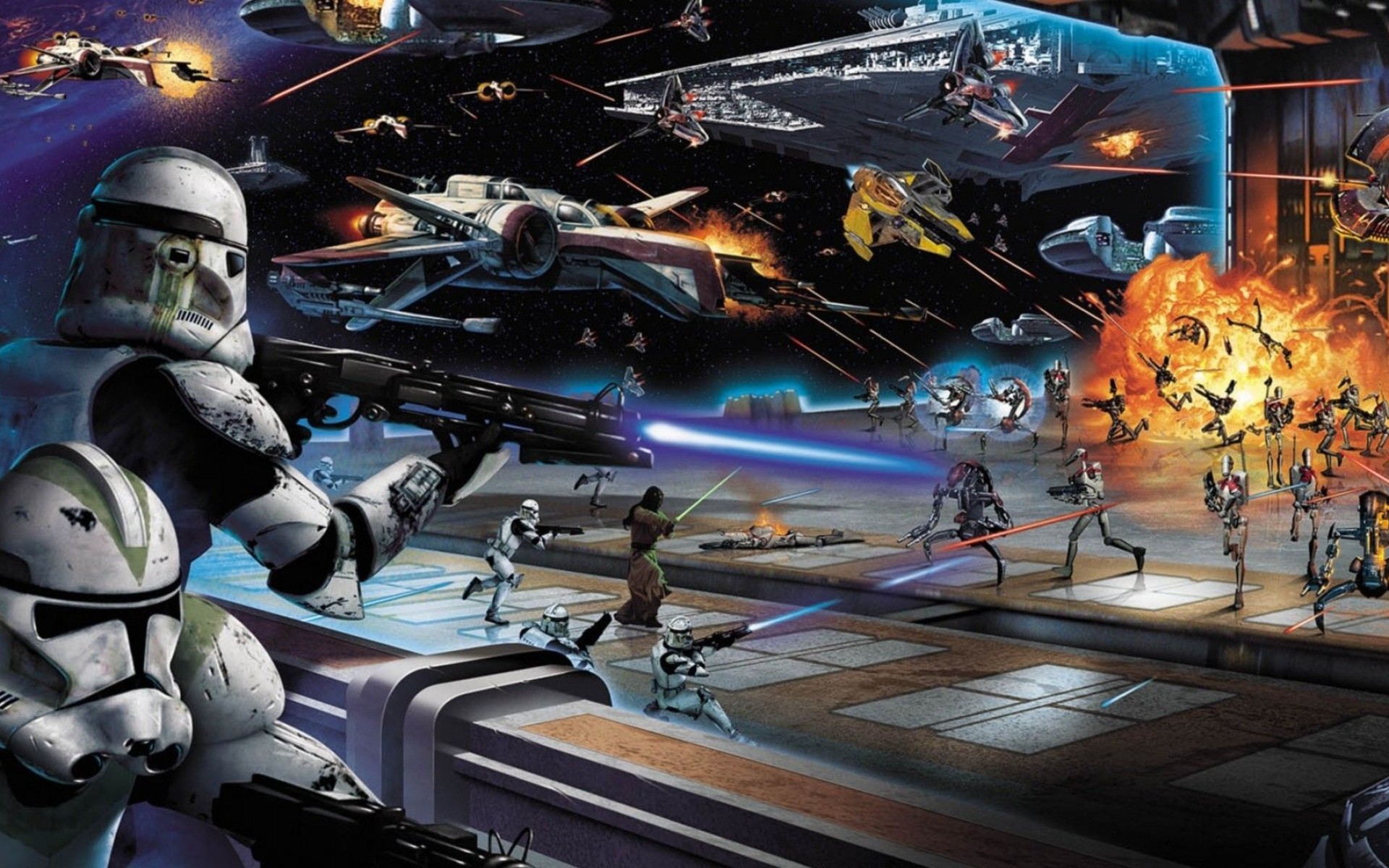 star wars battle wallpaper,action adventure game,shooter game,strategy video game,games,pc game
