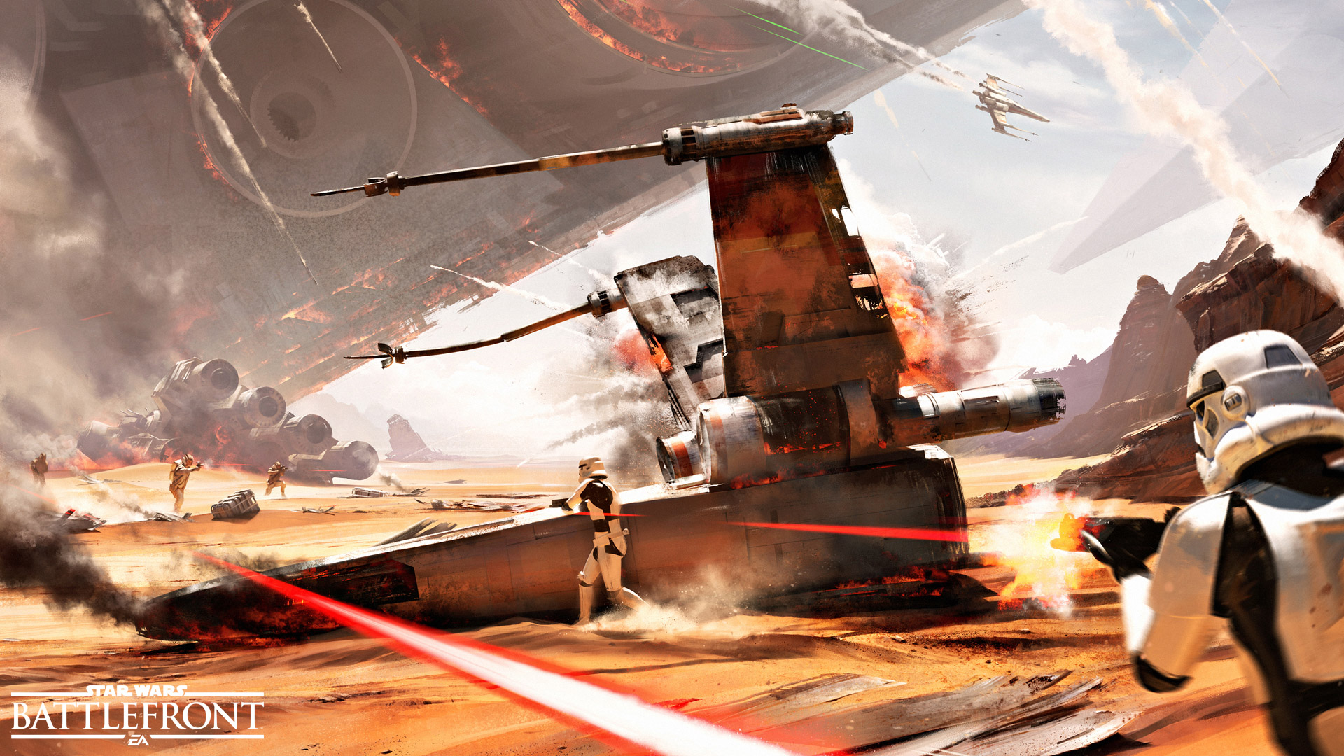 star wars battle wallpaper,action adventure game,pc game,strategy video game,shooter game,games