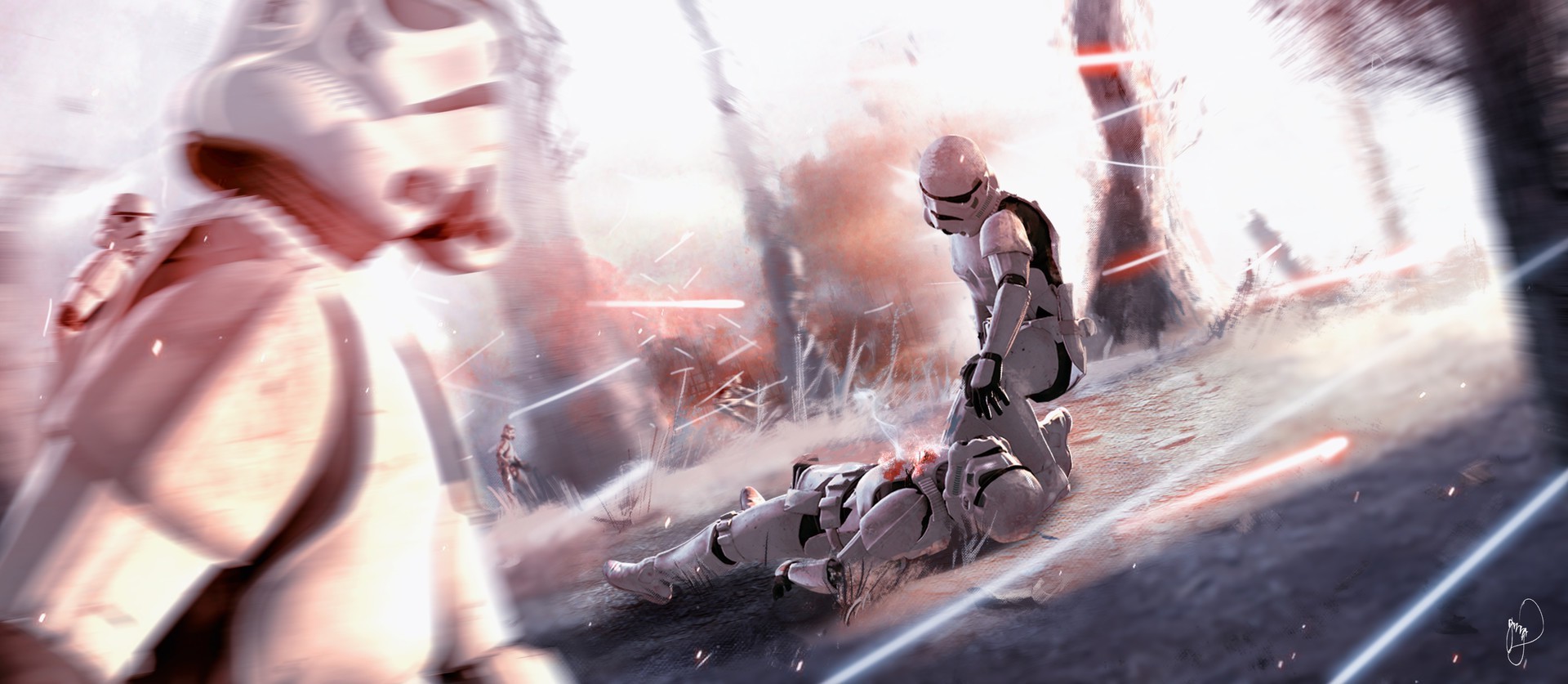 star wars battle wallpaper,cg kunstwerk