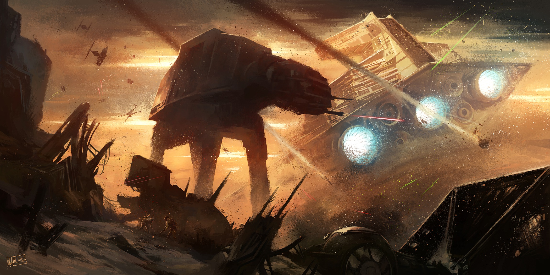 star wars battle wallpaper,action adventure game,cg artwork,pc game,illustration,digital compositing