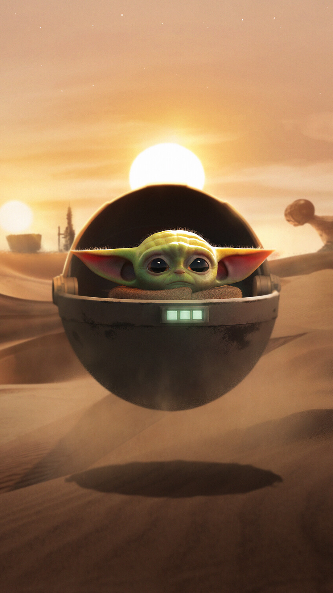 yoda iphone wallpaper,reflection,animation,space,illustration,vehicle