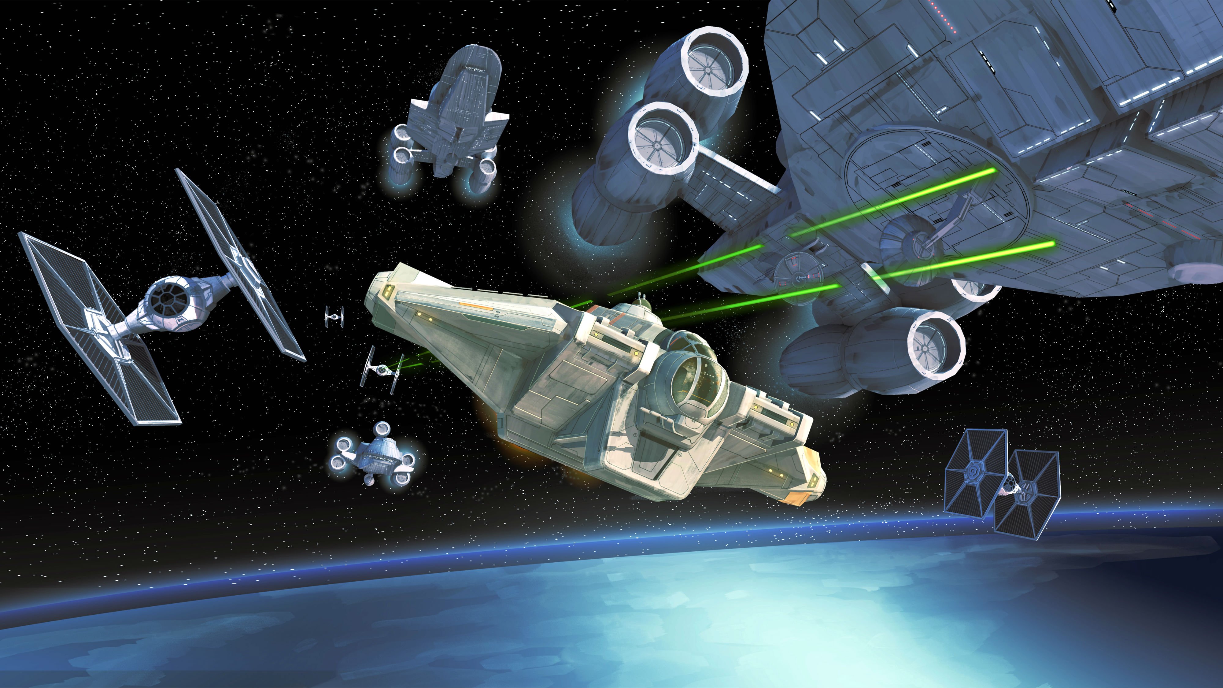 star wars animated wallpaper,spacecraft,space,vehicle,fictional character,outer space