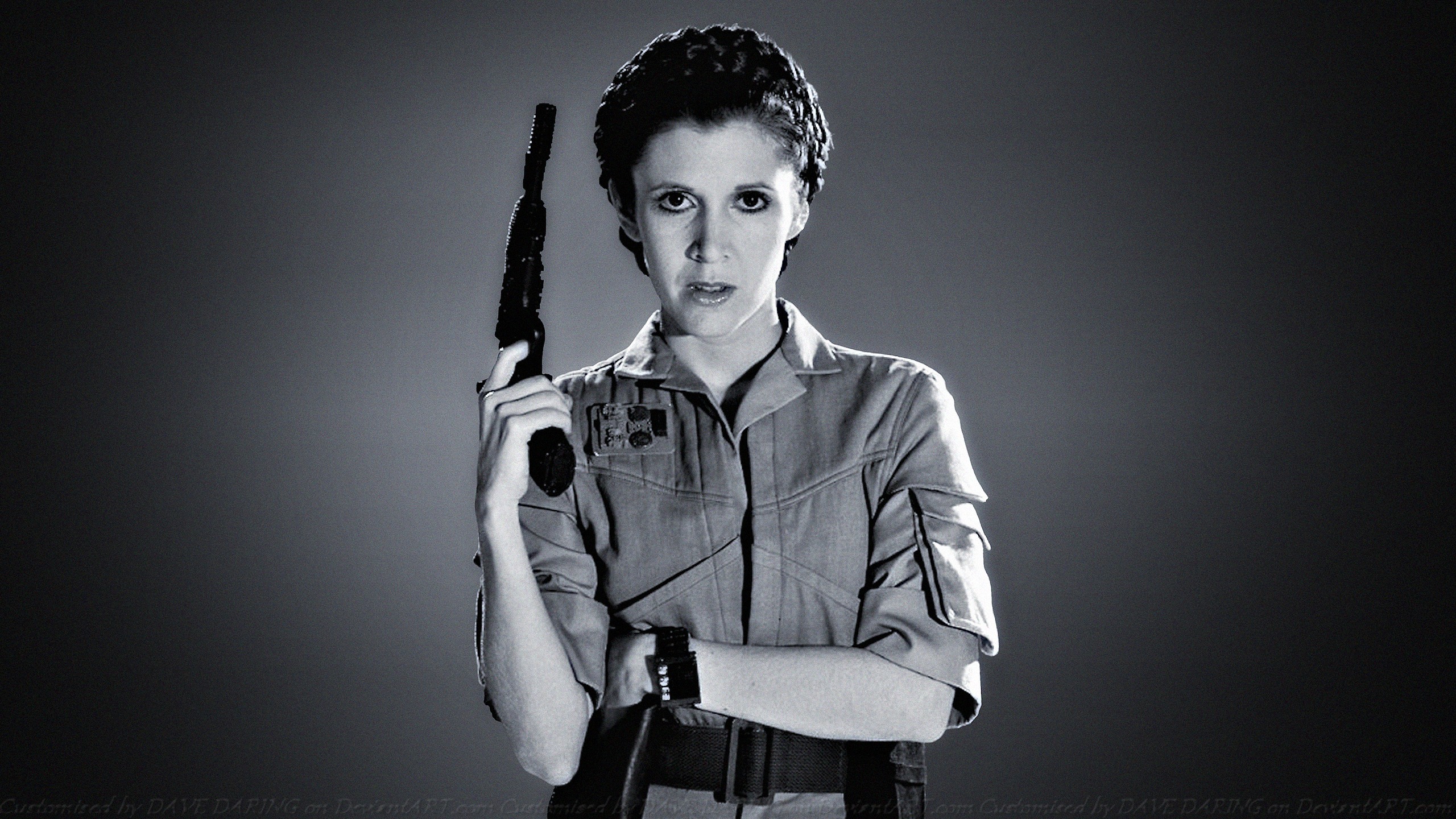 carrie fisher wallpaper,photography,black and white,monochrome,flash photography,style