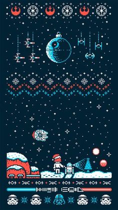 star wars christmas wallpaper,text,illustration,pattern,space