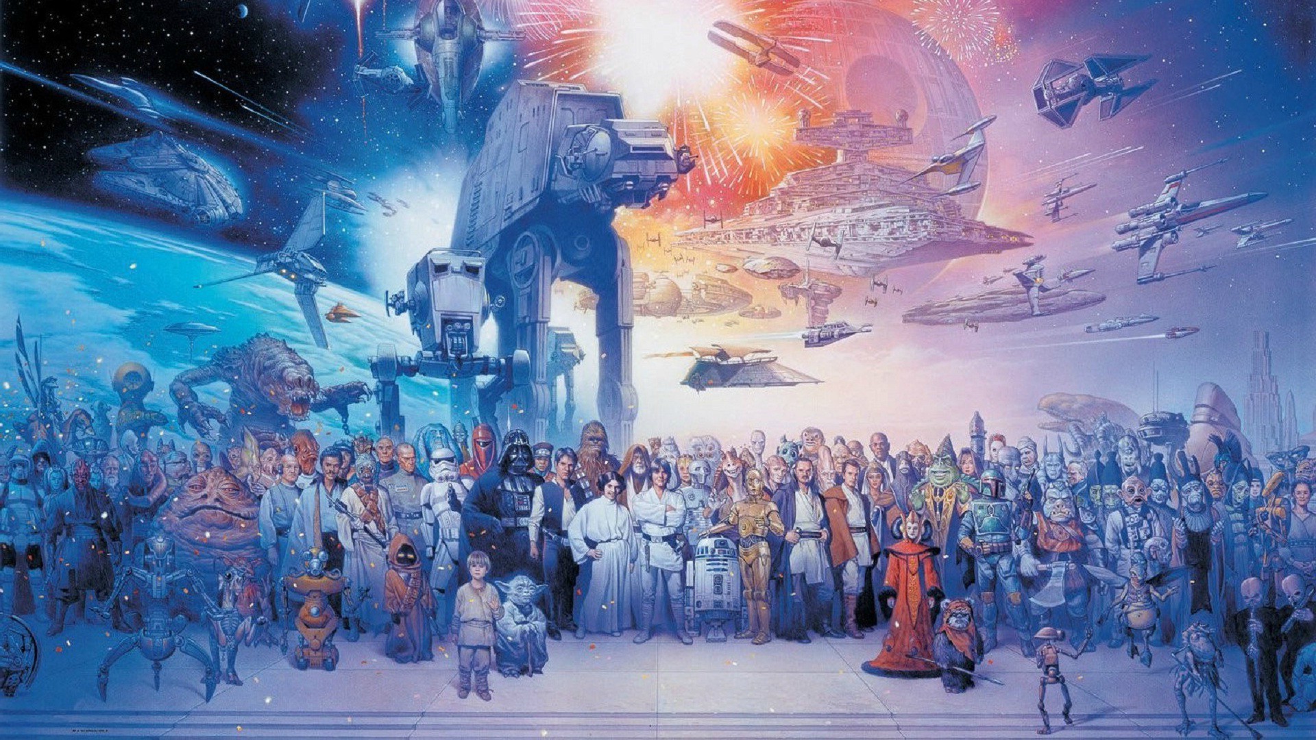 fond d'écran art star wars,art,la peinture,illustration,mural,arts visuels