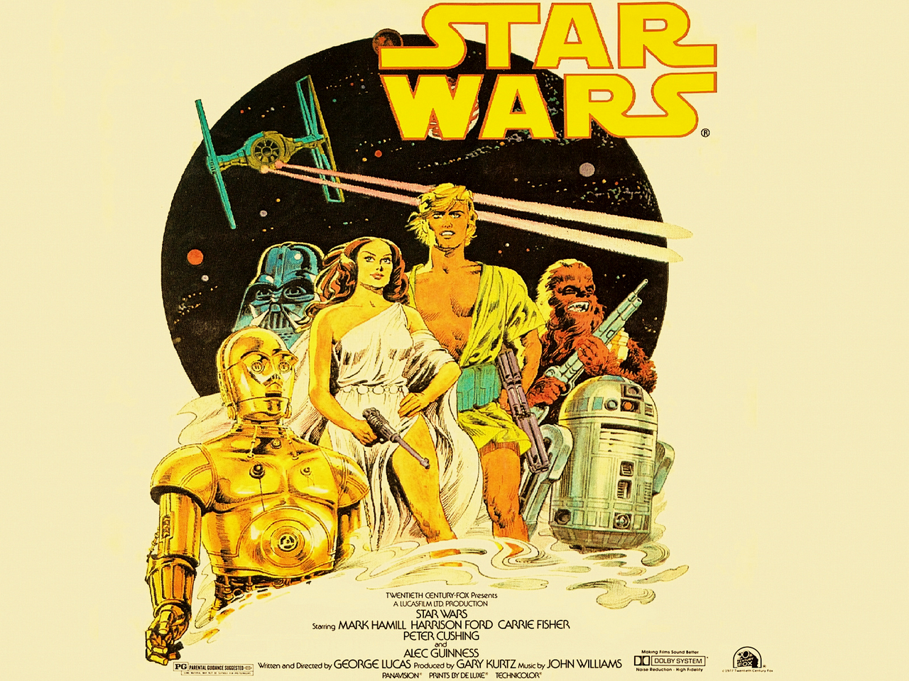 fond d'écran vintage star wars,affiche,dessin animé,illustration,personnage fictif,art