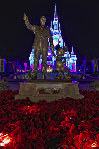 disney christmas wallpaper iphone,landmark,light,purple,lighting,night