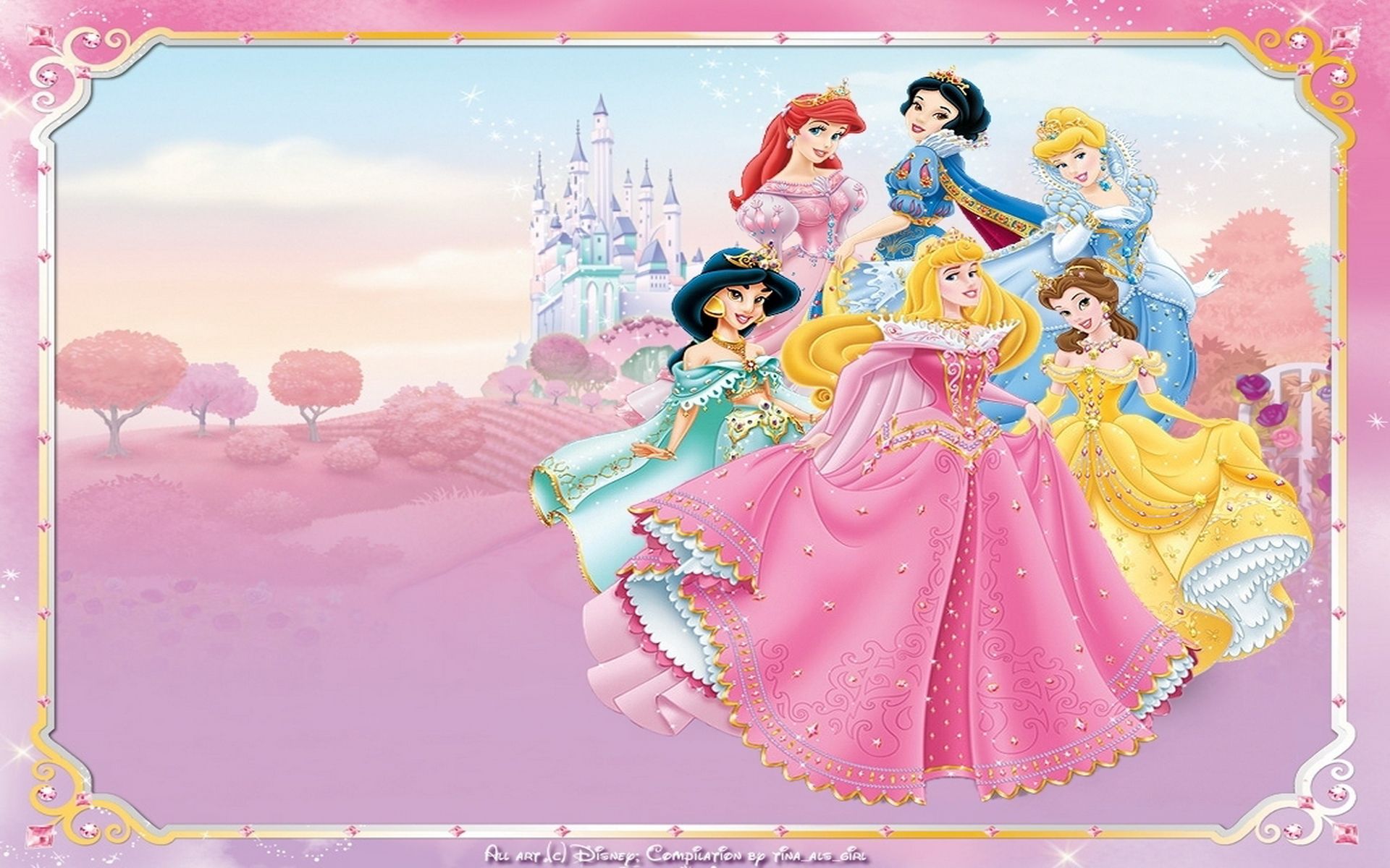 tapete princesas disney,karikatur,rosa,anime,erfundener charakter,illustration