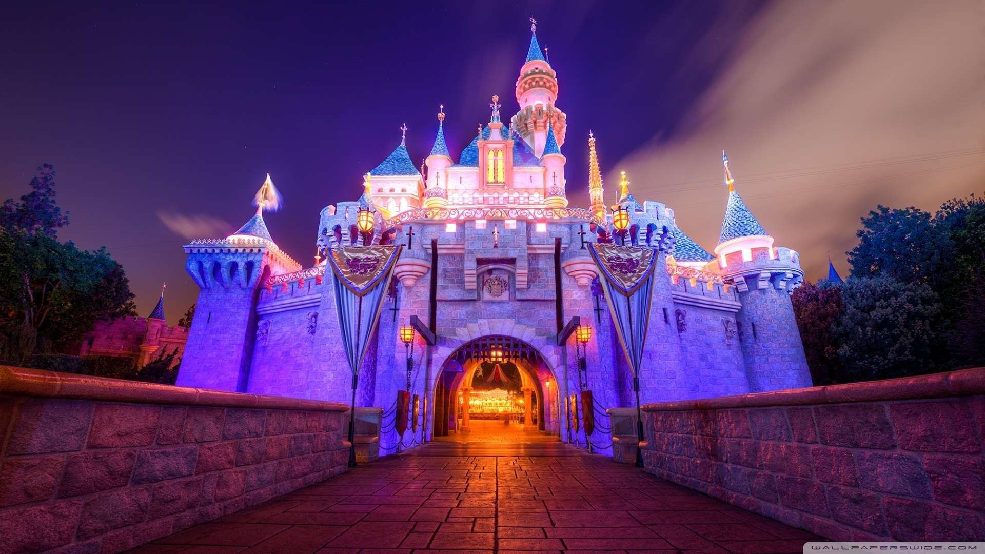 disneyland desktop wallpaper,landmark,lighting,night,architecture,building