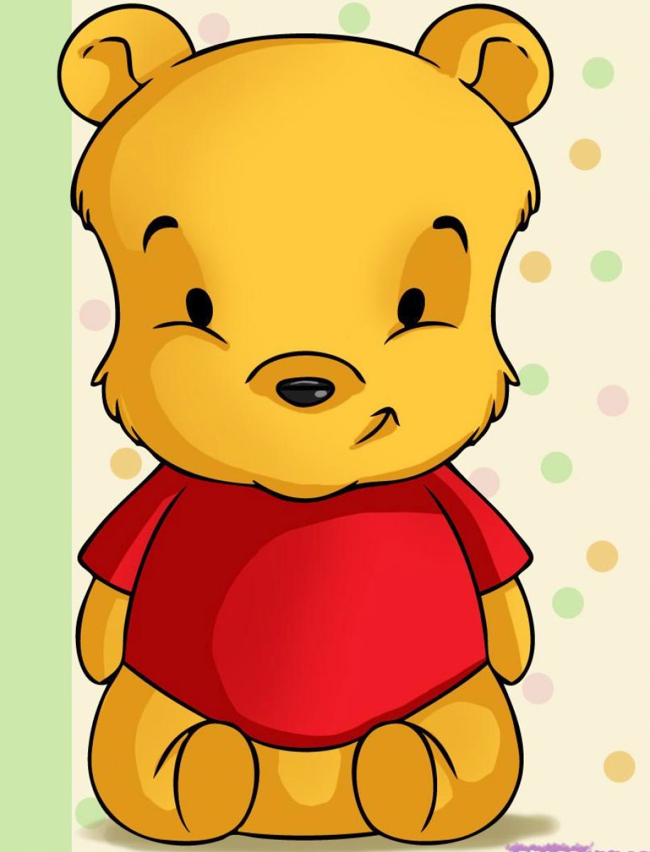 papier peint bébé disney,dessin animé,jaune,clipart,ours en peluche,illustration