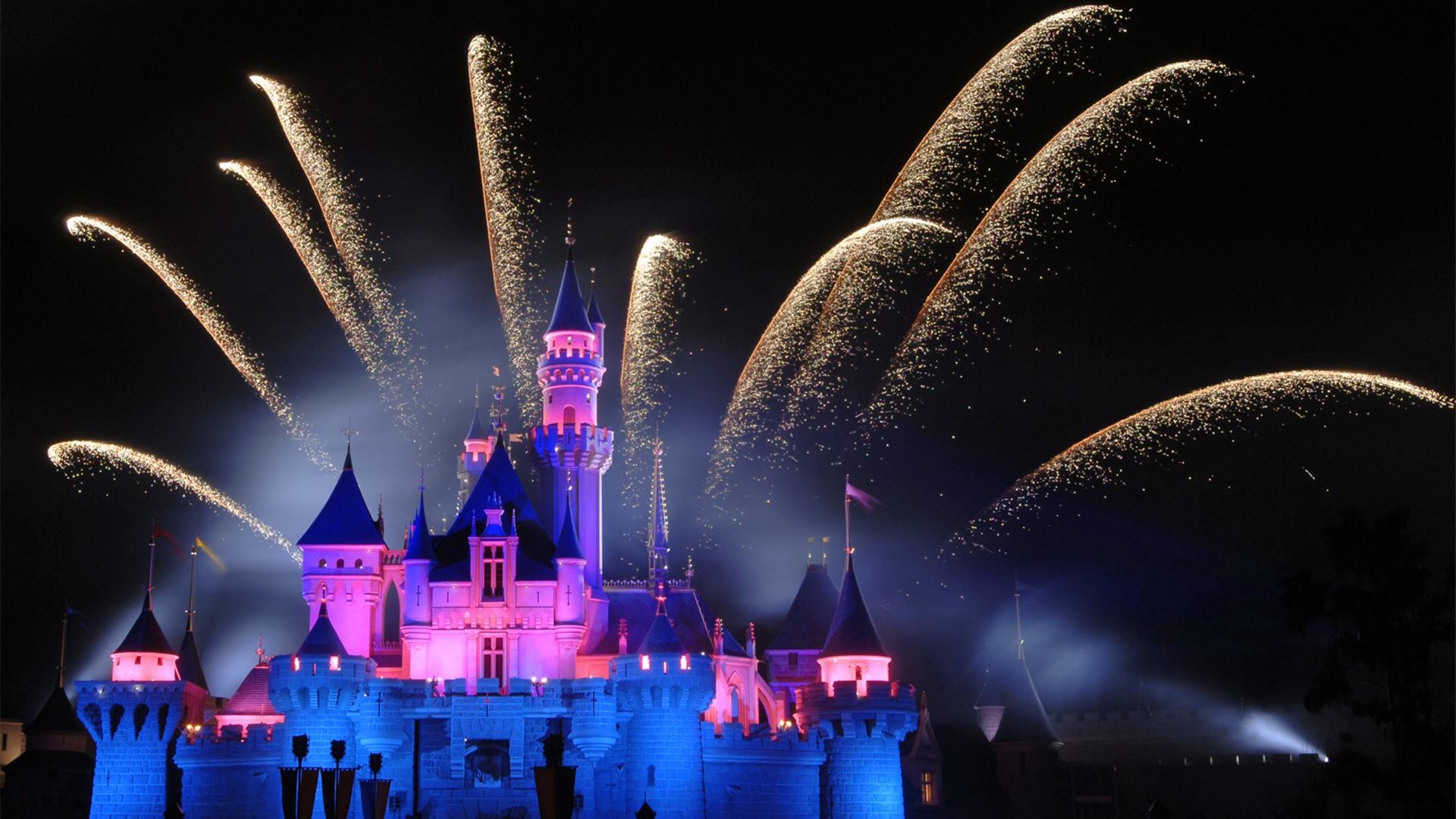 Fond D Ecran Disney Hd Feux D Artifice Lumiere Walt Disney World Violet Un Evenement Wallpaperuse