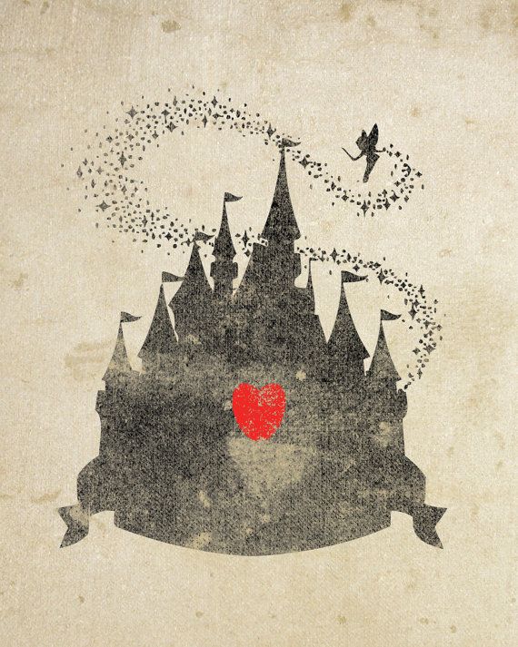 papier peint disney vintage,illustration,art,graphique,château