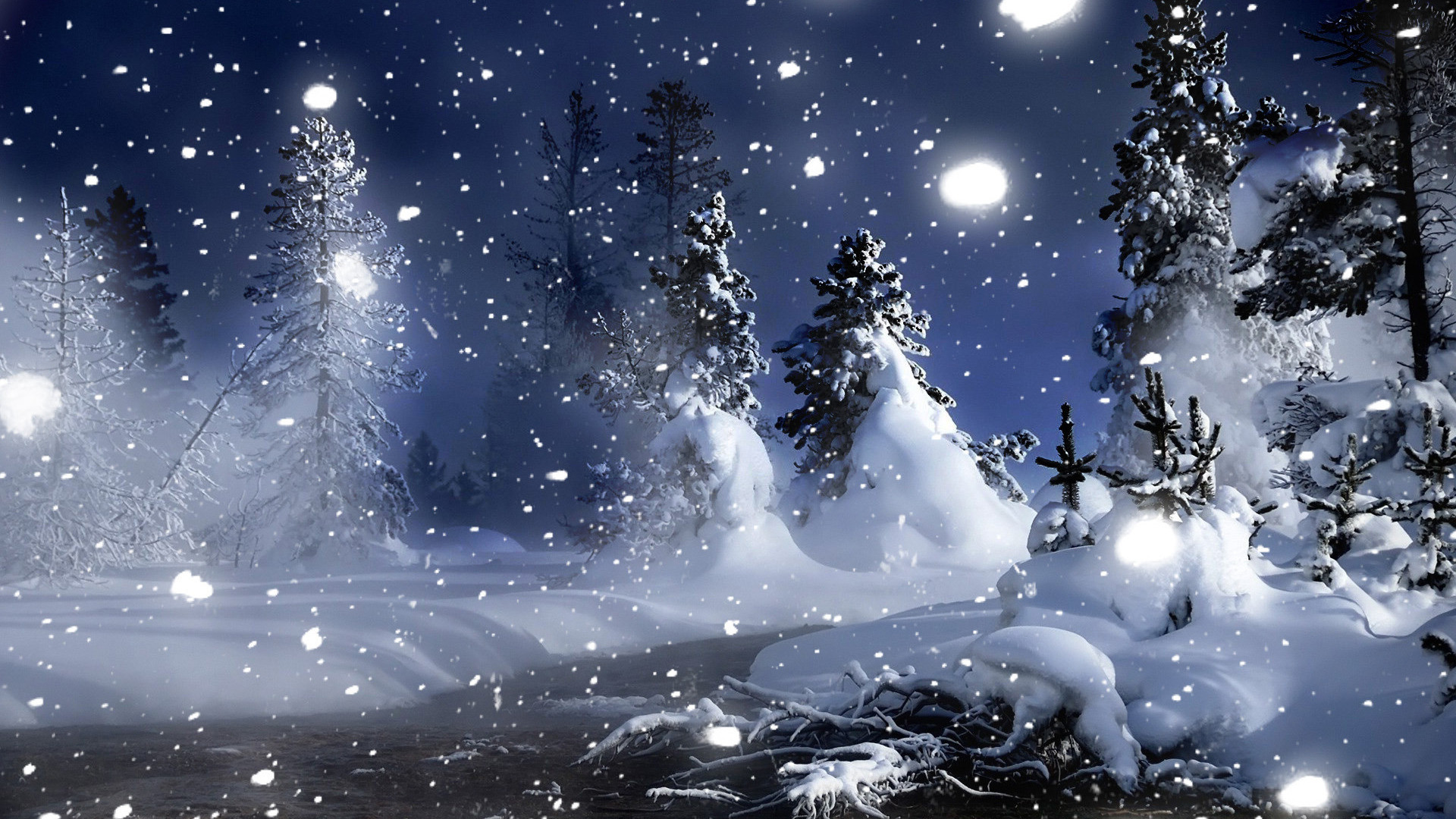 fondo de pantalla 3d 1920x1080,cielo,ligero,invierno,atmósfera,árbol