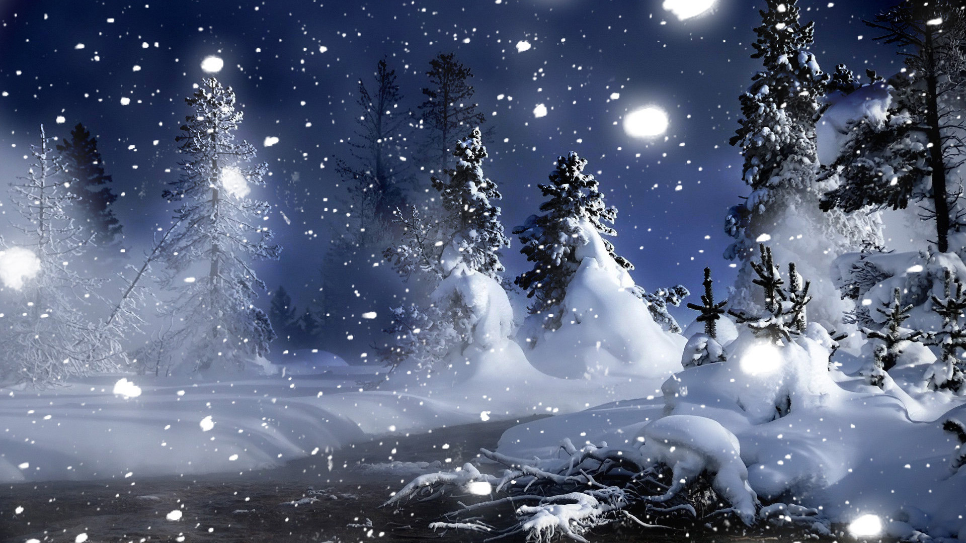 3d wallpaper 1920x1080,sky,light,winter,atmosphere,tree