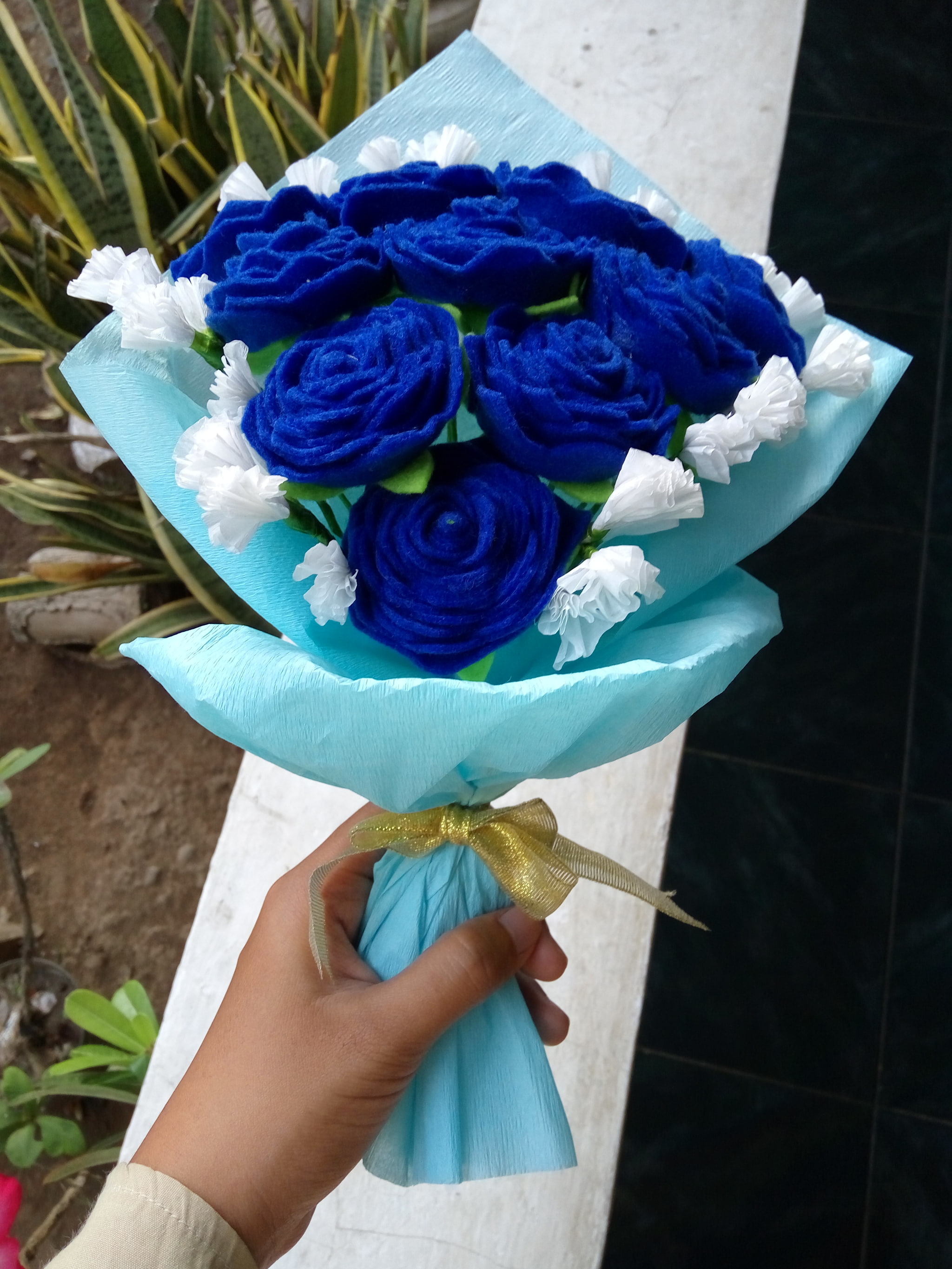 Jual Roses Bouquet Buket Bunga Mawar Biru Dongker Dari - Buket Bunga