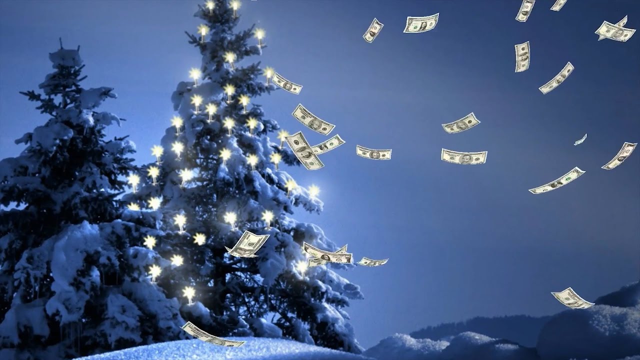 お金落ちる壁紙,クリスマスツリー,冬,木,空,青い