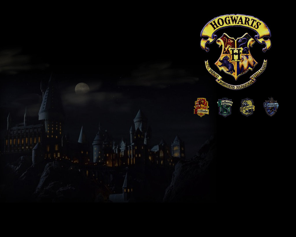 hogwarts logo wallpaper,darkness,sky,night,font,screenshot