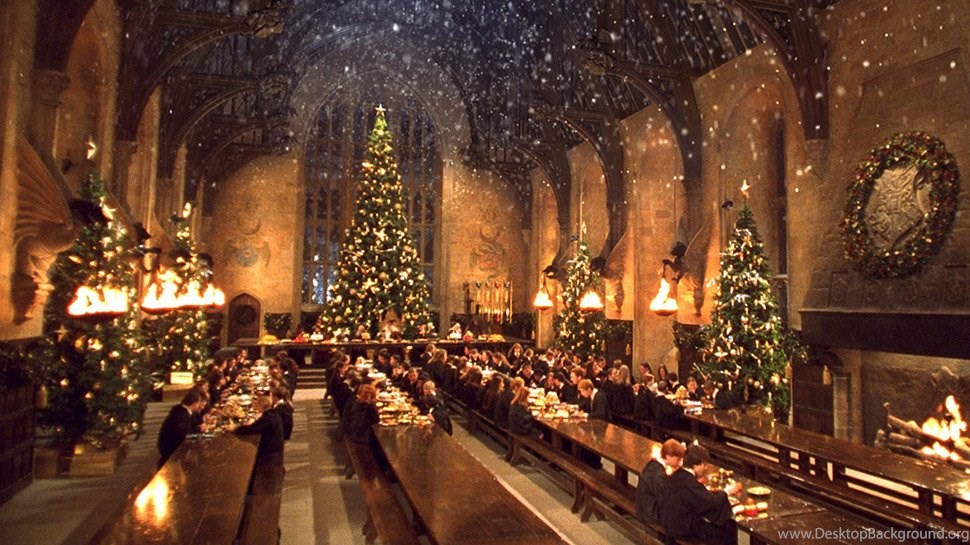 harry potter christmas wallpaper,lighting,christmas lights,tree,landmark,christmas tree