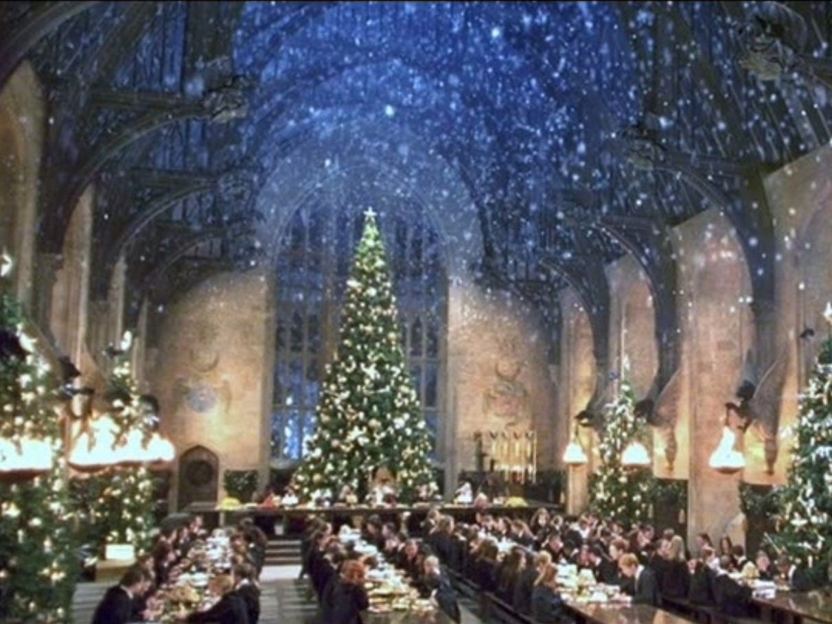 harry potter christmas wallpaper,architecture,lighting,tree,christmas eve,christmas