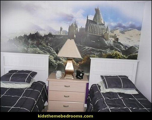 harry potter themed wallpaper,room,furniture,car,architecture,bedroom