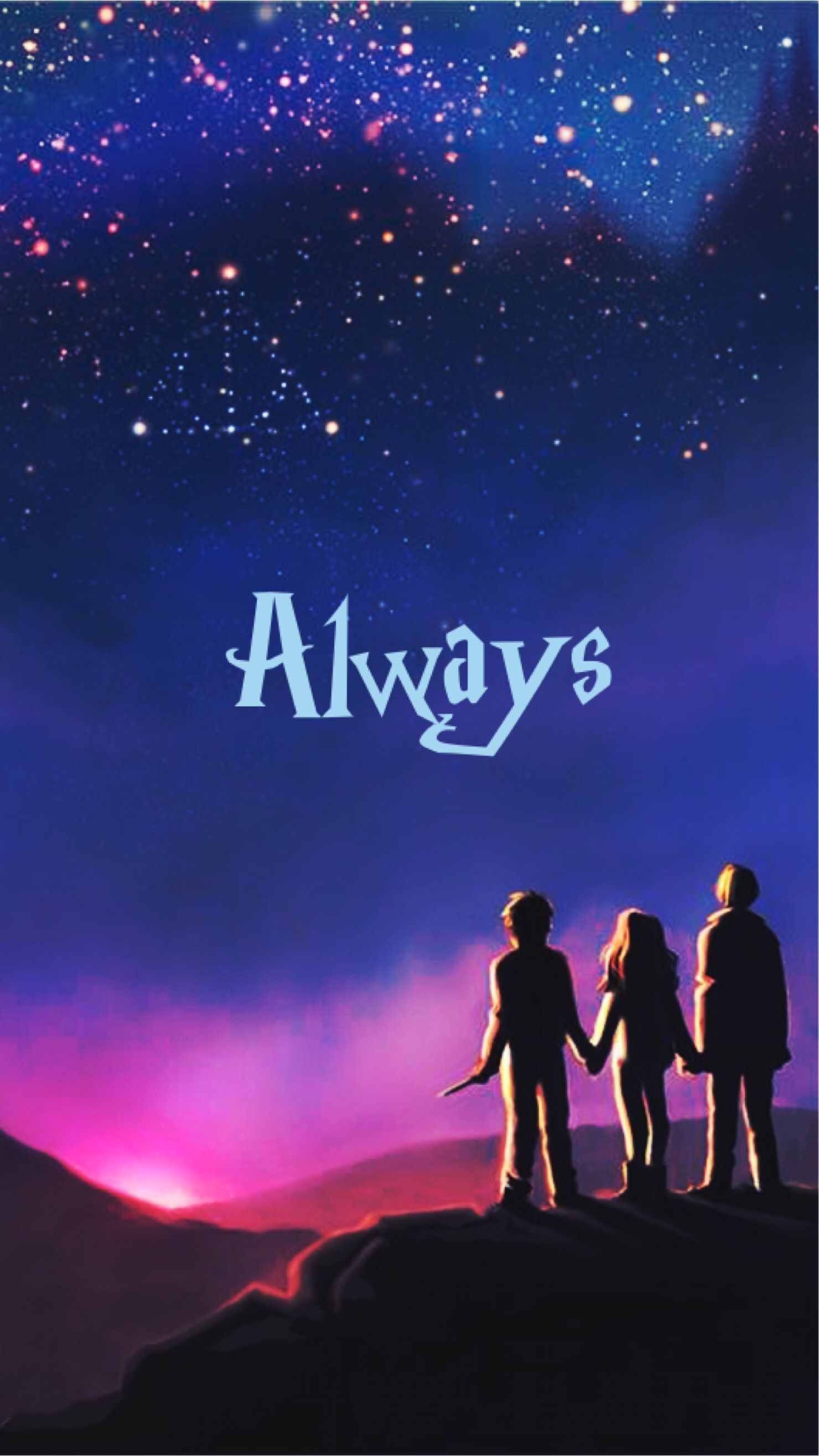 harry potter always wallpaper,sky,poster,font,night,space