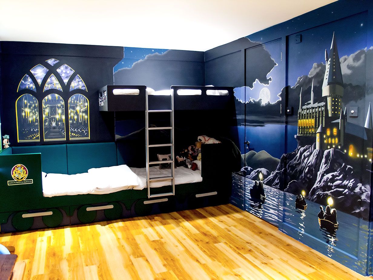 papel tapiz dormitorio harry potter,habitación,diseño de interiores,edificio,arquitectura,diseño