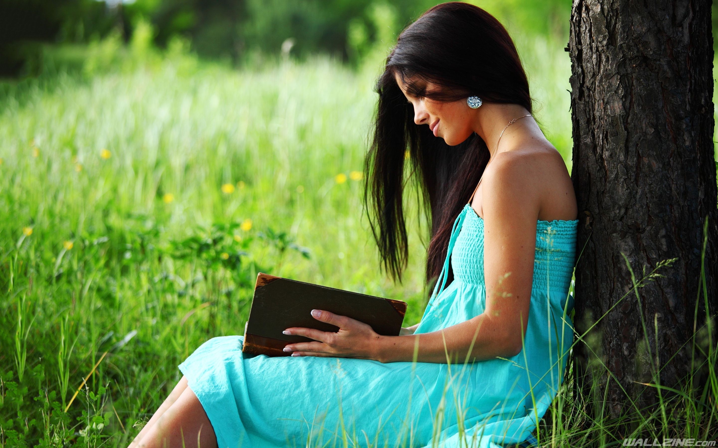 girl reading book wallpapers,people in nature,nature,green,grass,sitting