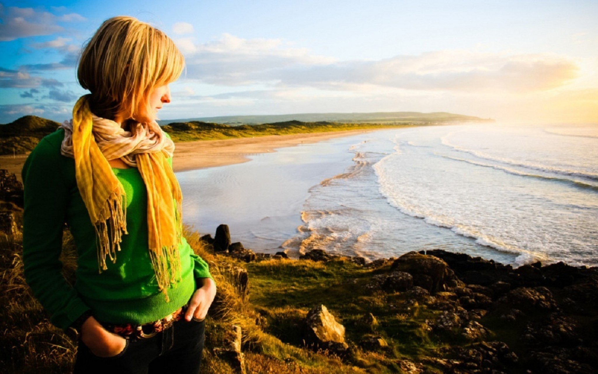 beach girl wallpaper,people in nature,nature,natural landscape,sky,sea