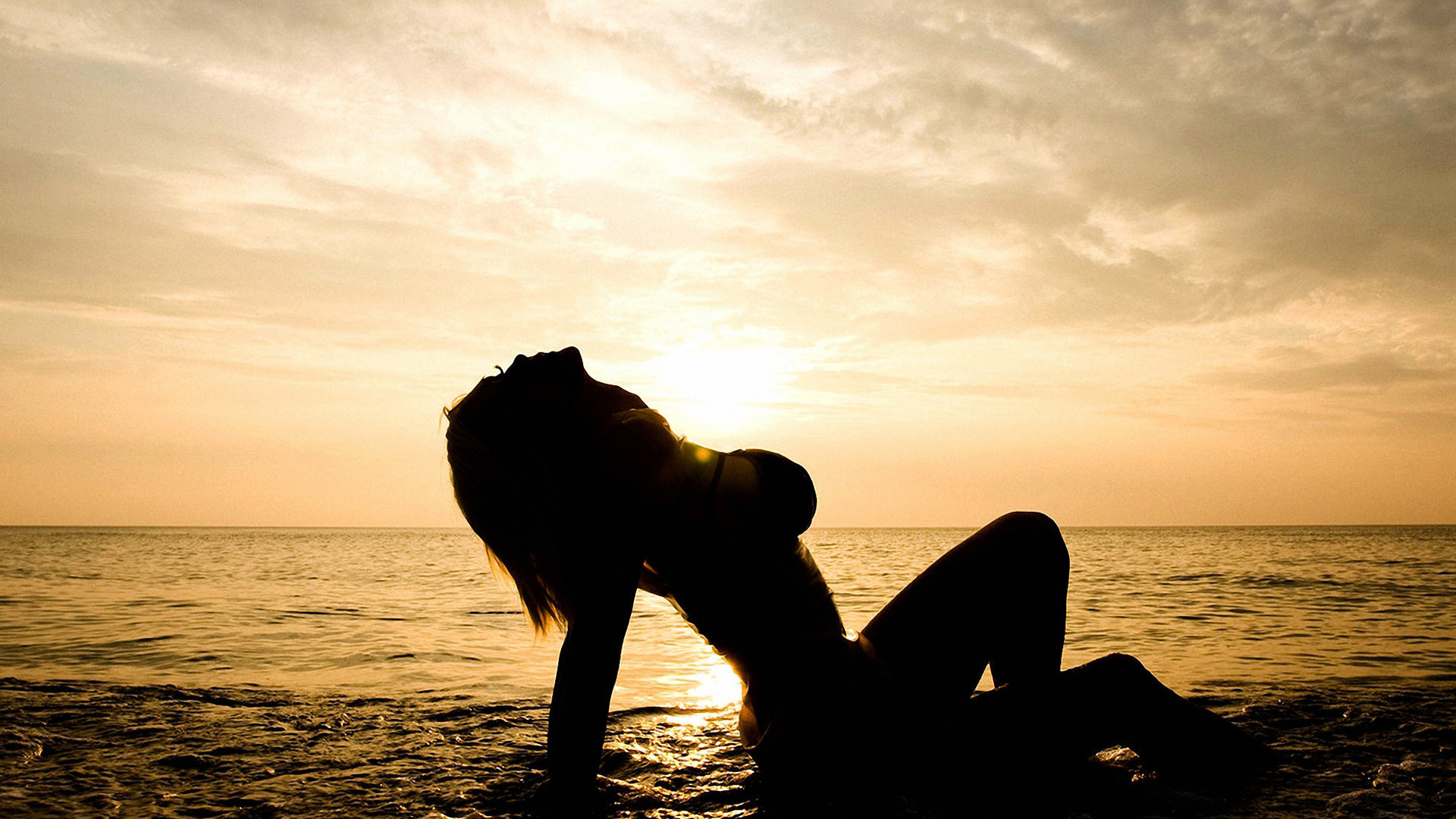 beach girl wallpaper,people in nature,sky,sea,love,silhouette