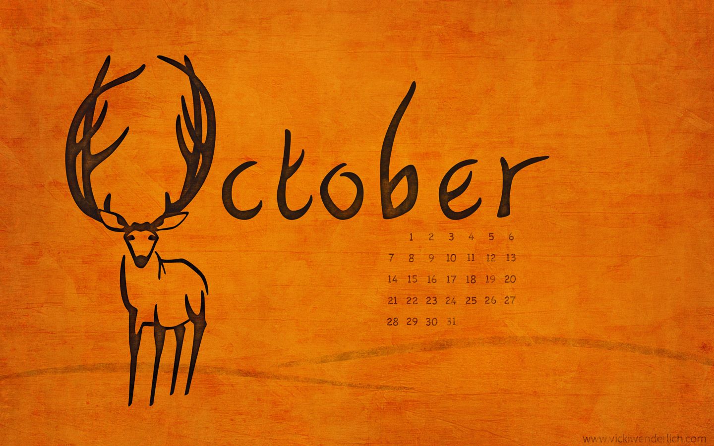 fond d'écran calendrier octobre,cerf,texte,police de caractère,faune,wapiti