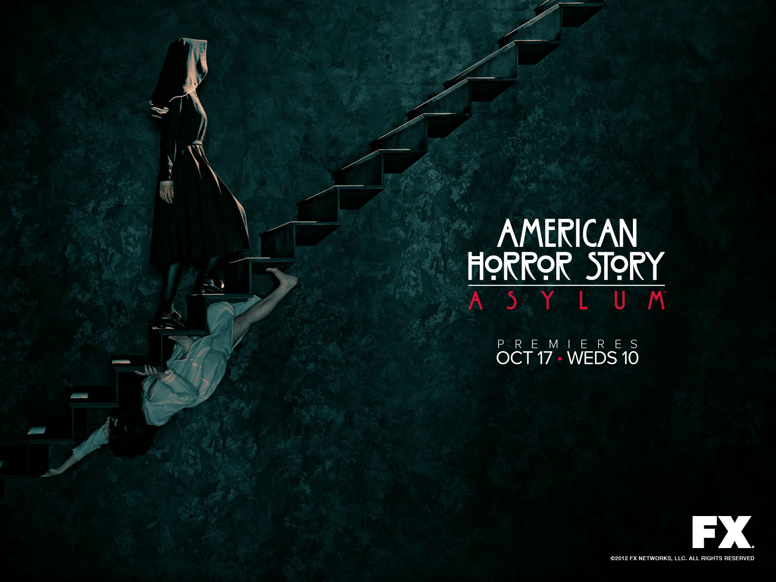 fondo de pantalla american horror story,negro,oscuridad,fuente,texto,diseño gráfico