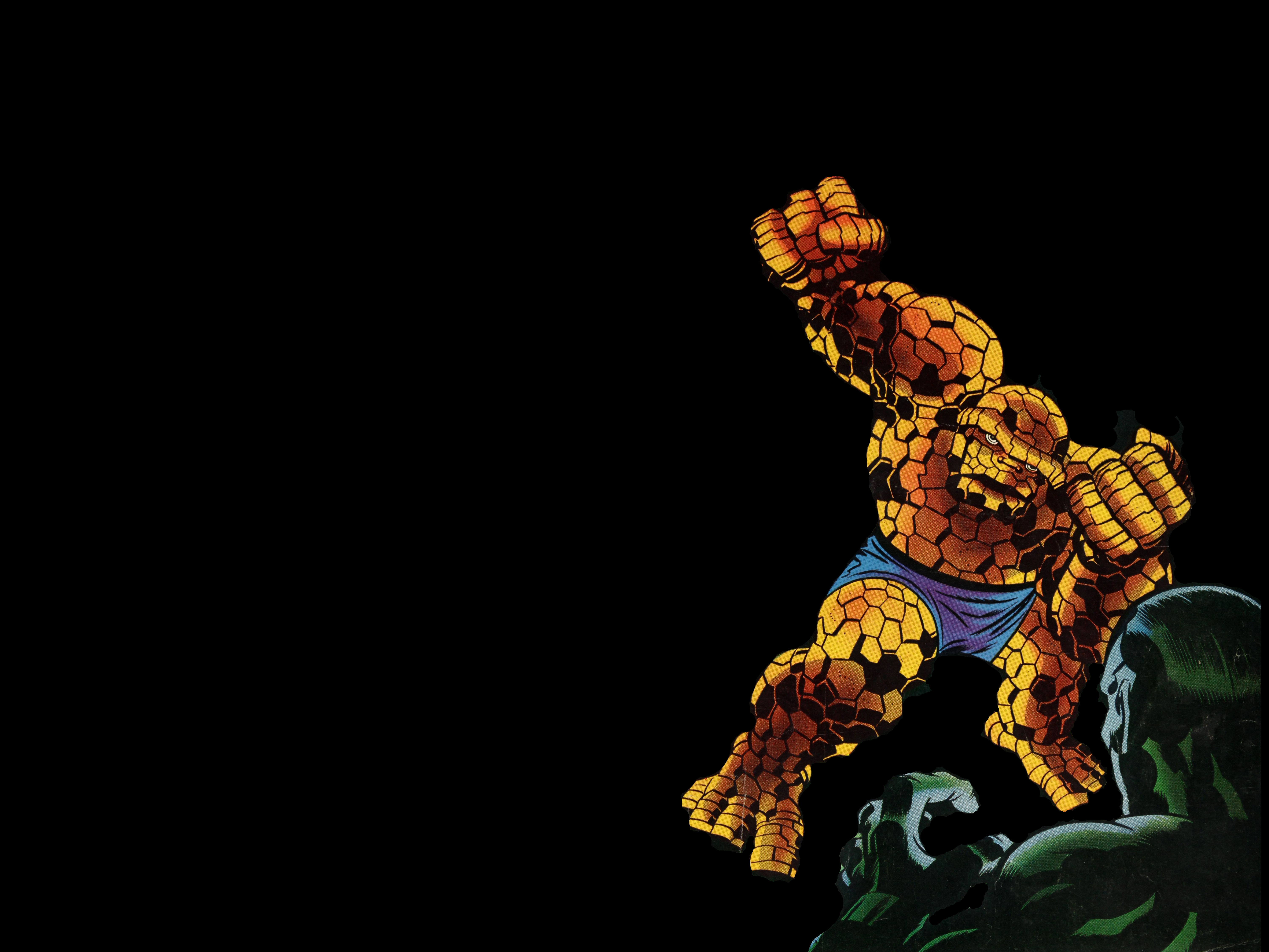 the thing wallpaper,fantastic four,thing,fictional character,animation,superhero