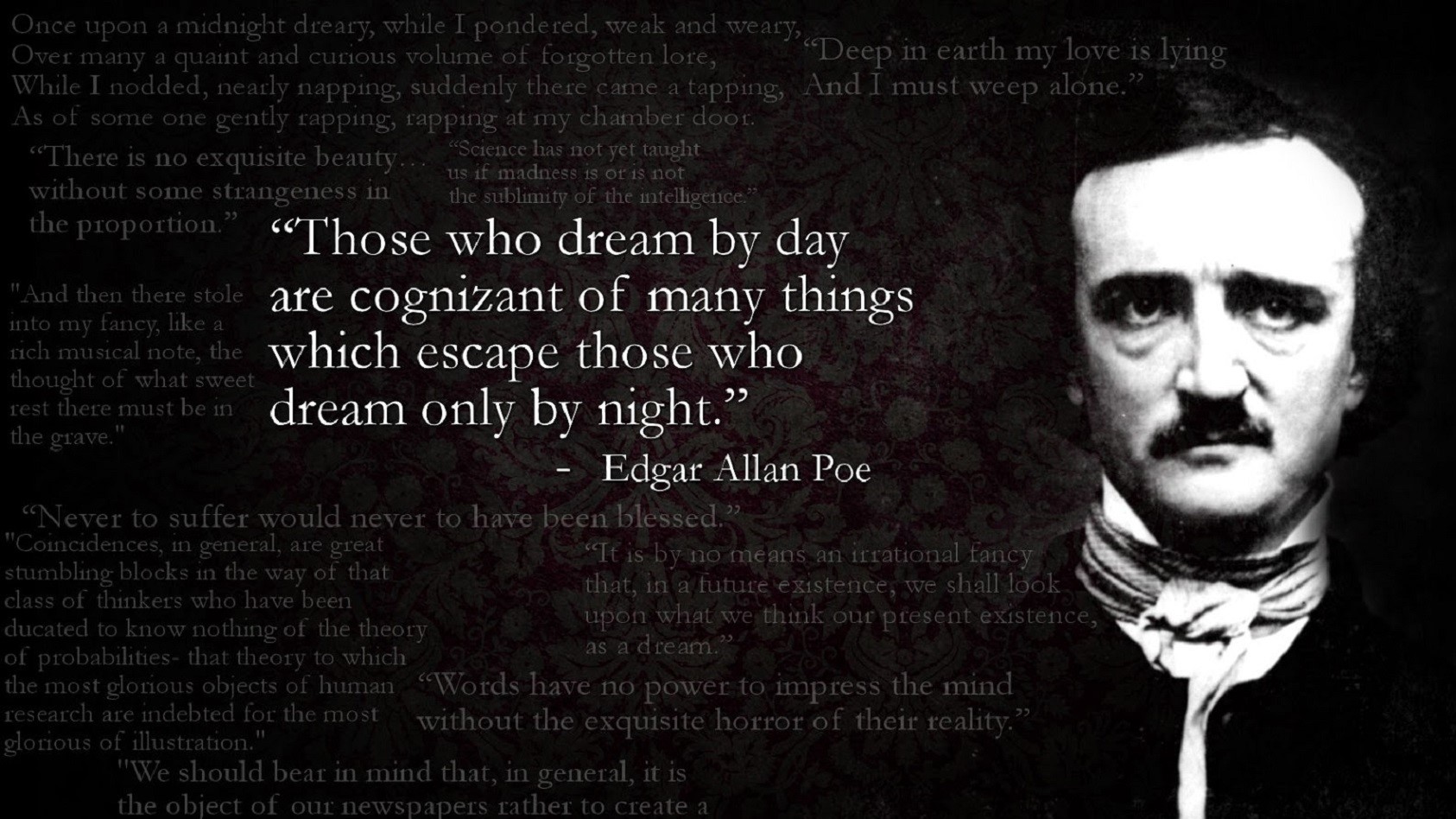 edgar allan poe wallpaper,text,font,photography,physicist,smile