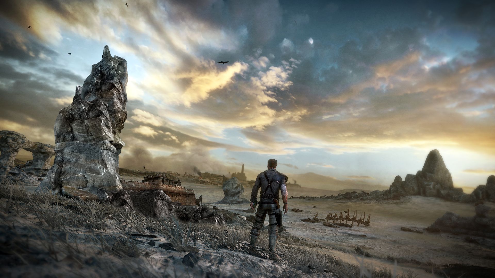 mad max iphone wallpaper,sky,cg artwork,action adventure game,soldier,landscape